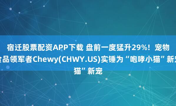 宿迁股票配资APP下载 盘前一度猛升29%!  宠物食品领军者Chewy(CHWY.US)实锤为“咆哮小猫”新宠