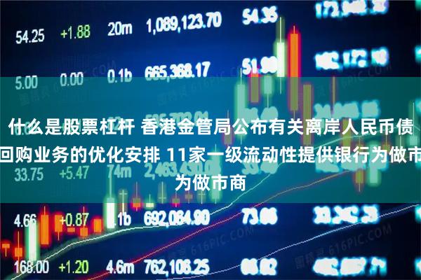 什么是股票杠杆 香港金管局公布有关离岸人民币债券回购业务的优化安排 11家一级流动性提供银行为做市商